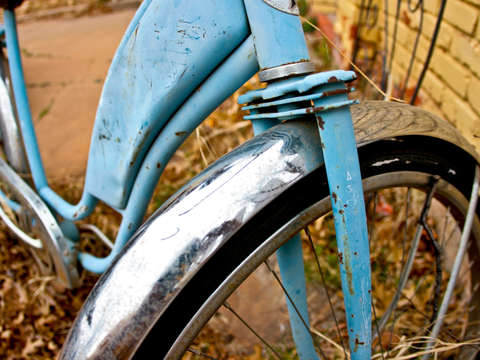 Faded blue bike