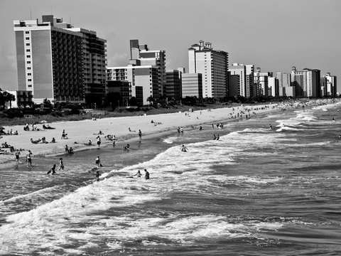 Virginia beach from a pier