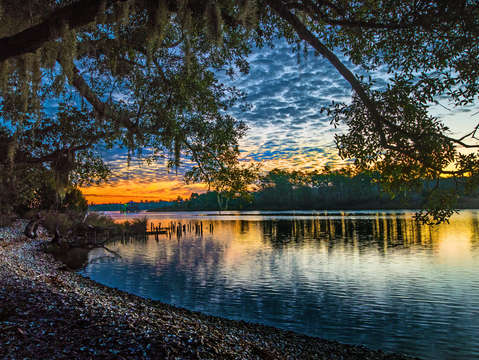 Sunrise at the oyster beach in bon secour