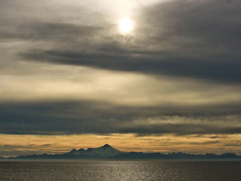 View of redoubt volcano from ninilchik alaska