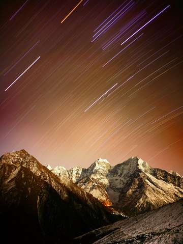 Starry sky over phortse tenga