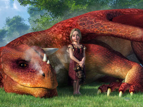 A little girl and her dragon