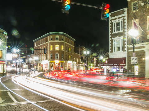 Night time in harvard square