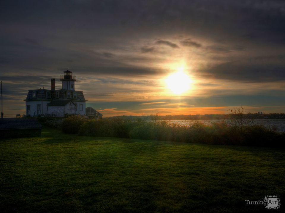 Sunset at rose island