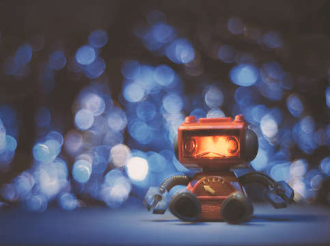 Night falls on the lonely robot