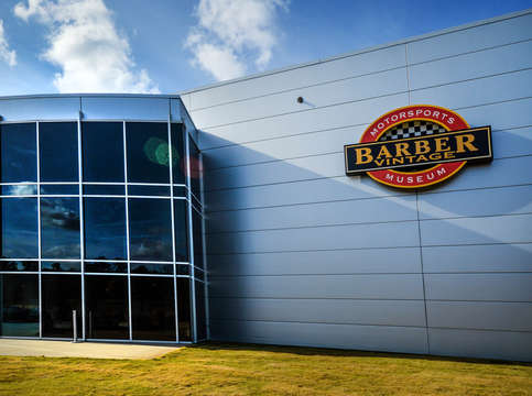 Barber motorsports museum sign on front birmingham