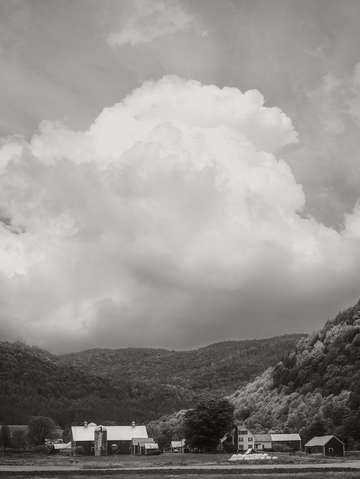Storm clouds over the farm tunbridge vermont