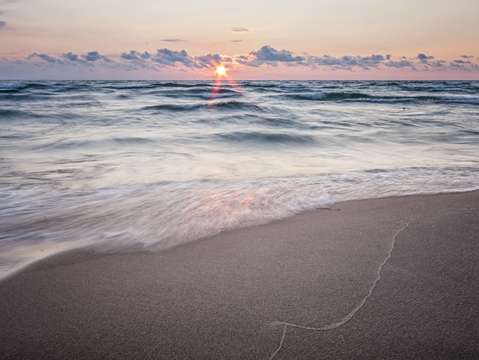 Ludington beach sunset