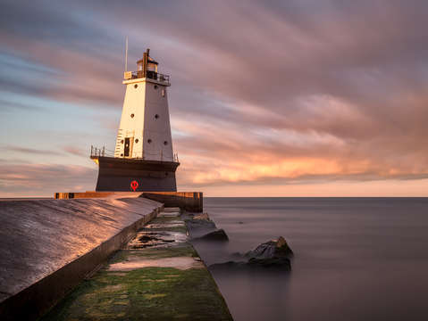 Ludington light sunrise long exposure