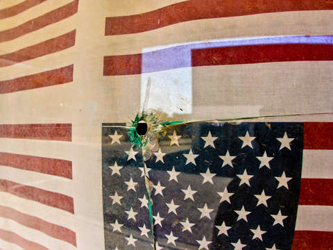 Bullet hole in dodge city