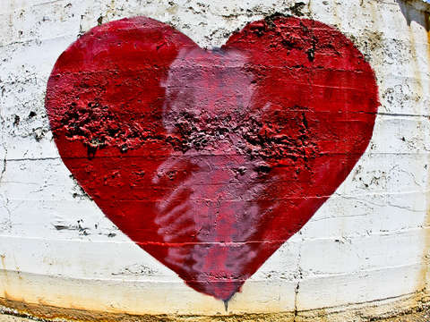 Heart on wall
