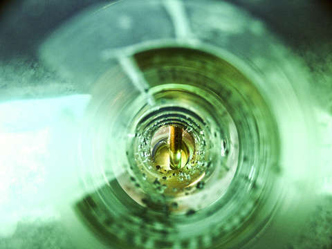 Inside a water bong