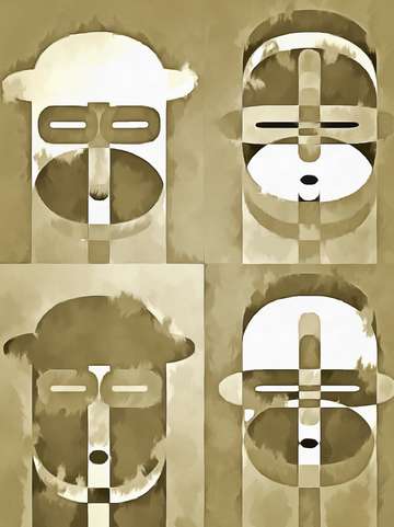 Pop art people quatro monochromatic
