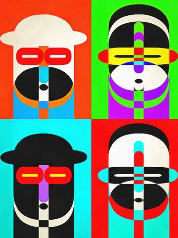 Pop art people quatro color 1