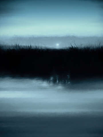 Moonrise on the water