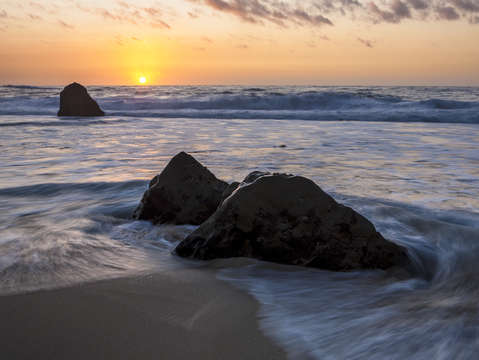 Garrapata beach at sunset