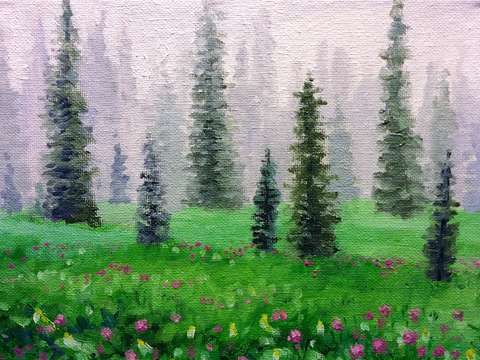 Soft rain low mountain