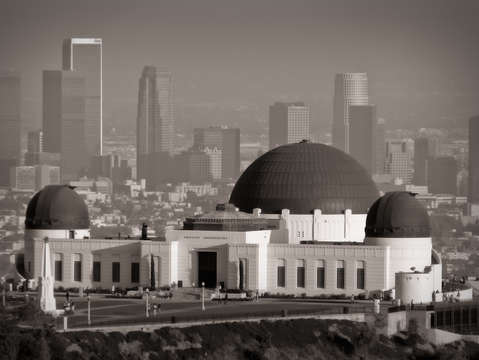 Griffith observatory black and white