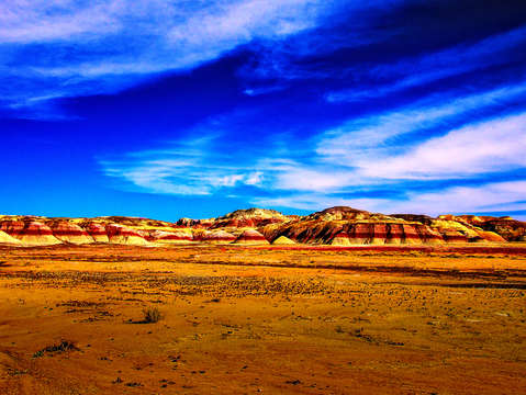 The painted desert hills