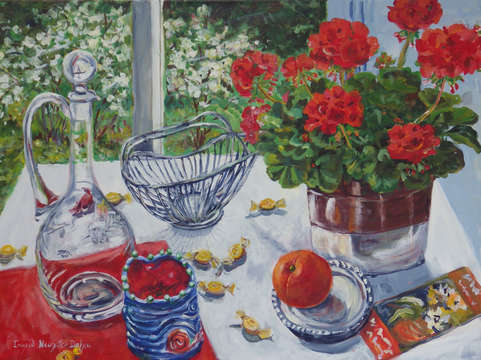 Red geraniums