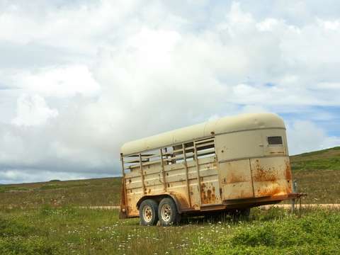 Trailer in field