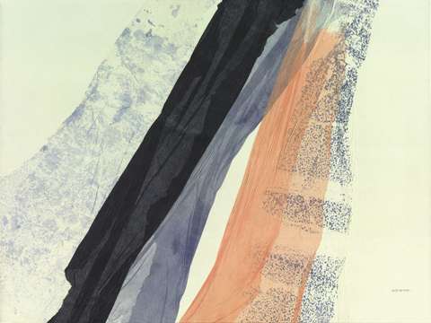 Peach and blues abstract