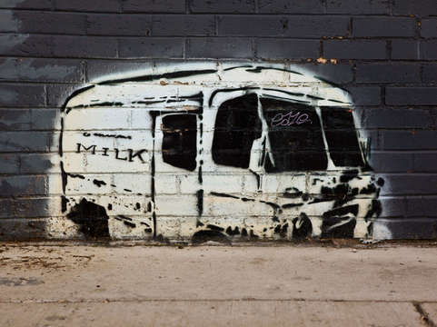 Milk truck graffiti