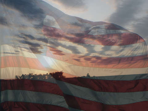 Sunset Through the Flag