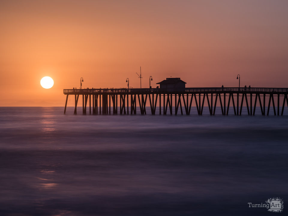 Fishing pier sunset