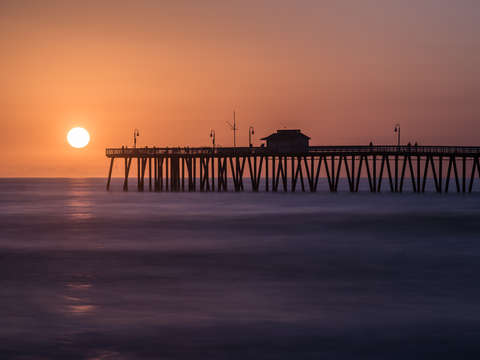 Fishing pier sunset