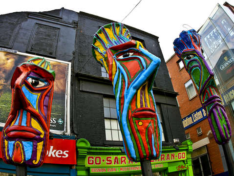 Colorful heads in dublin