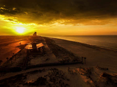 Golden sunrise at the gulf state pavilion