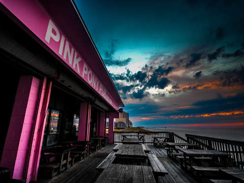 Blues and pink ponies sunrise