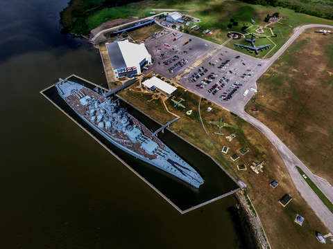 Alabama battleship overhead