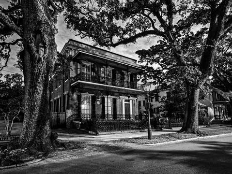 Southern Home on St Anthony Street in Mobile Alabama V2 in Black and White
