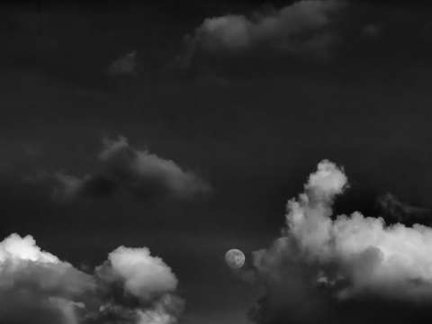Clouds moon and sky
