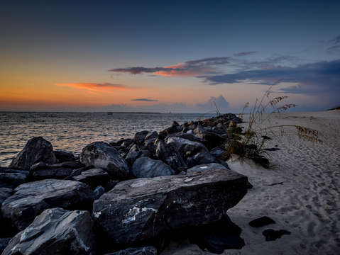 Rock and sand at alabama point