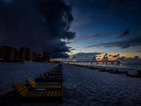 Storm clouds in orange beach