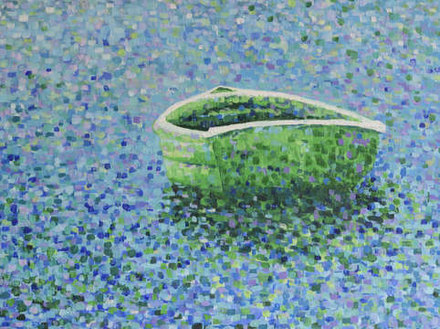 Little green mykonos boat