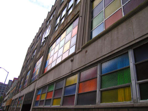 Colorful windows in detroit