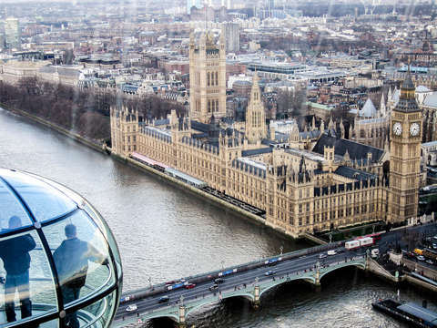 Parliament big ben from above