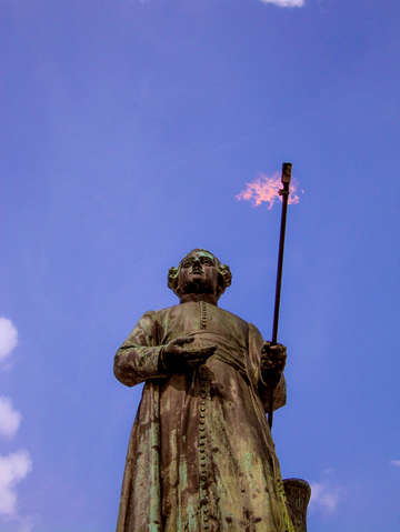 Statue with torch