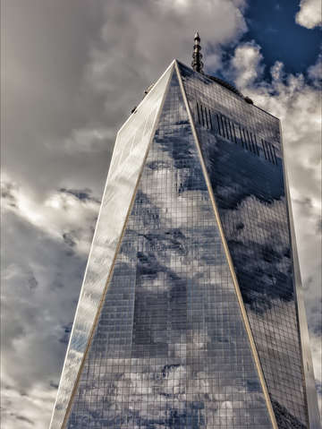 World trade center and clouds