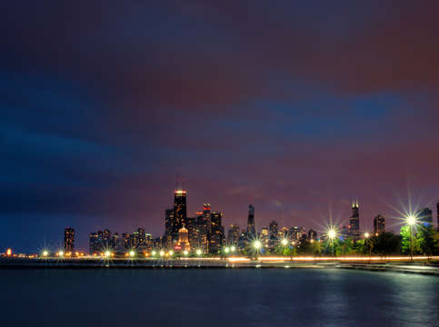 Chicago night skyline
