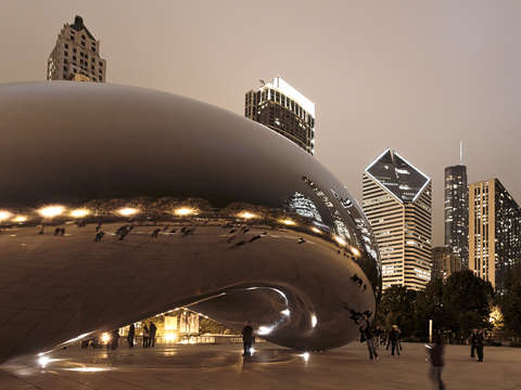The bean at night