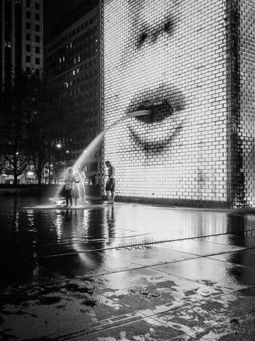Crown fountain fun