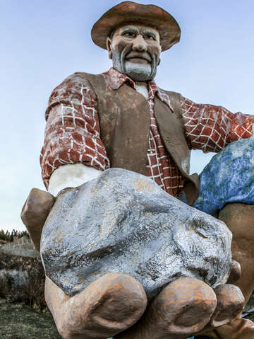 Giant miner statue