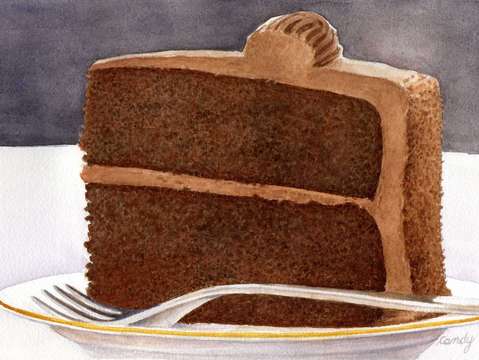 Slice of chocolate cake
