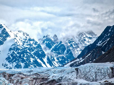 Monacobreen mountain glacier