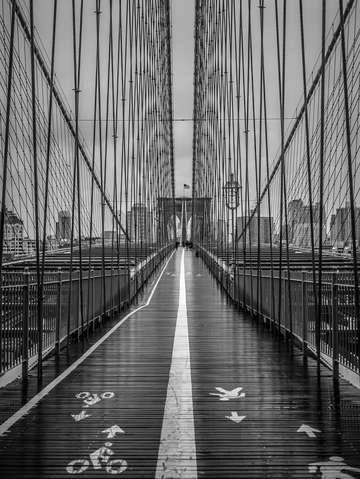 Brooklyn bridge downpour
